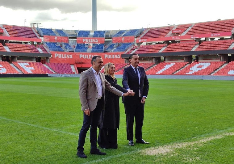 Ayuntamiento, Diputación y Granada escenifican su entendimiento para mejorar Los Cármenes